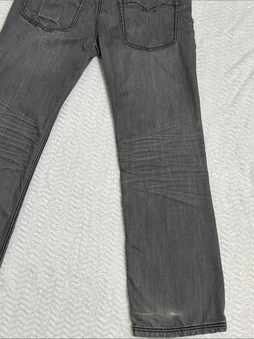 Do Denim Gray Y2K Skater Rocker Jeans Size 36/33 - Picture 13 of 14